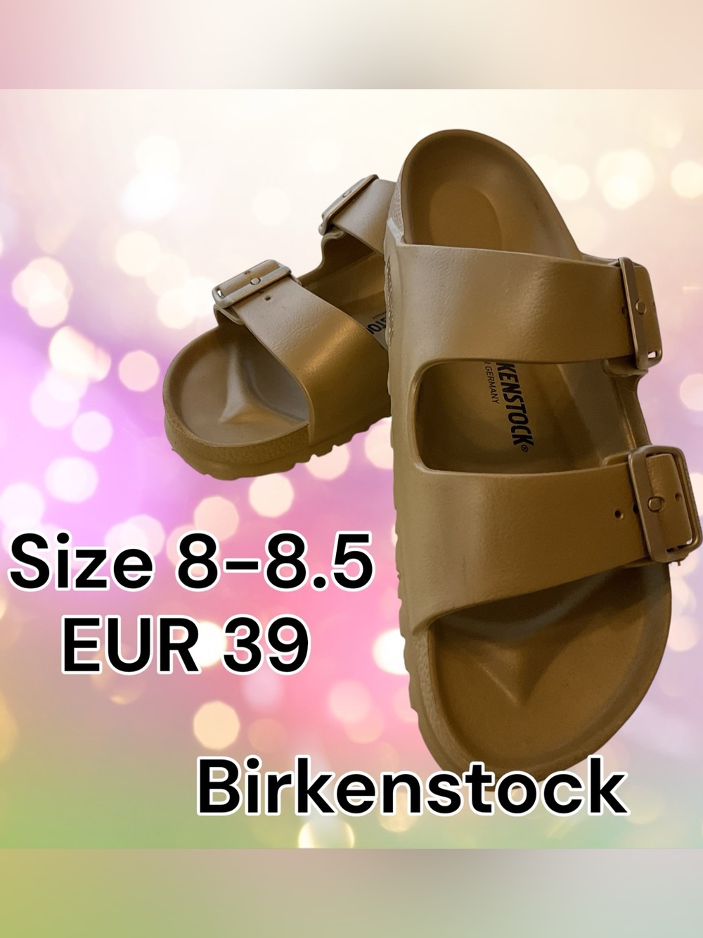 Birkenstock Two-Strap Sandal in Gold - Size 8–8.5 (EUR 39)